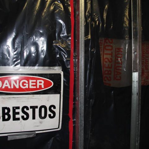 Sealed asbestos work area